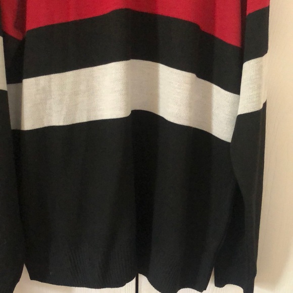 Men’s fall Red ape big & tall striped half zip sweater - Picture 7 of 11